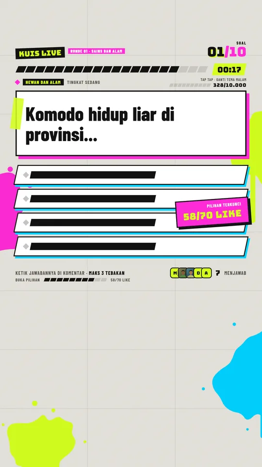 Layar soal tampilan Street Pop